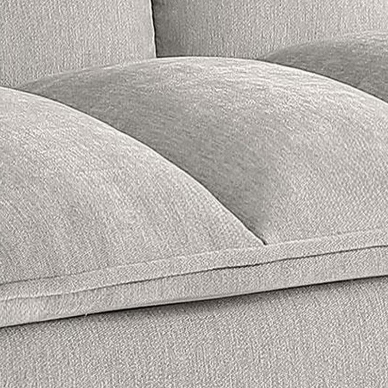 Loyla Convertible Sofa Bed, Tufted Light Gray Fabric, Black, 78 Inch