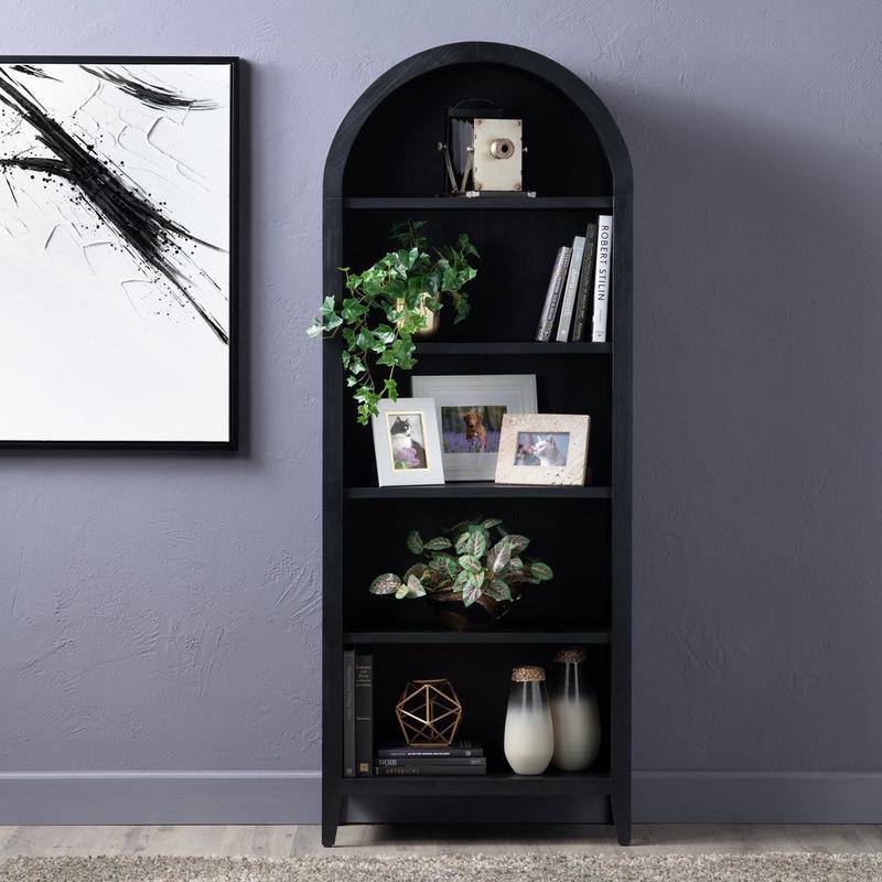 Crestview Sein Etagere Bookcase | 5 Shelves | 30\" Black Arch Frame