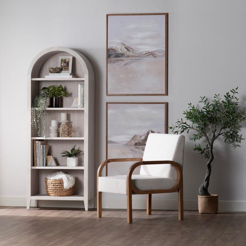 Crestview Sein Etagere Bookcase | 5 Shelves | 30\" White Arch Frame