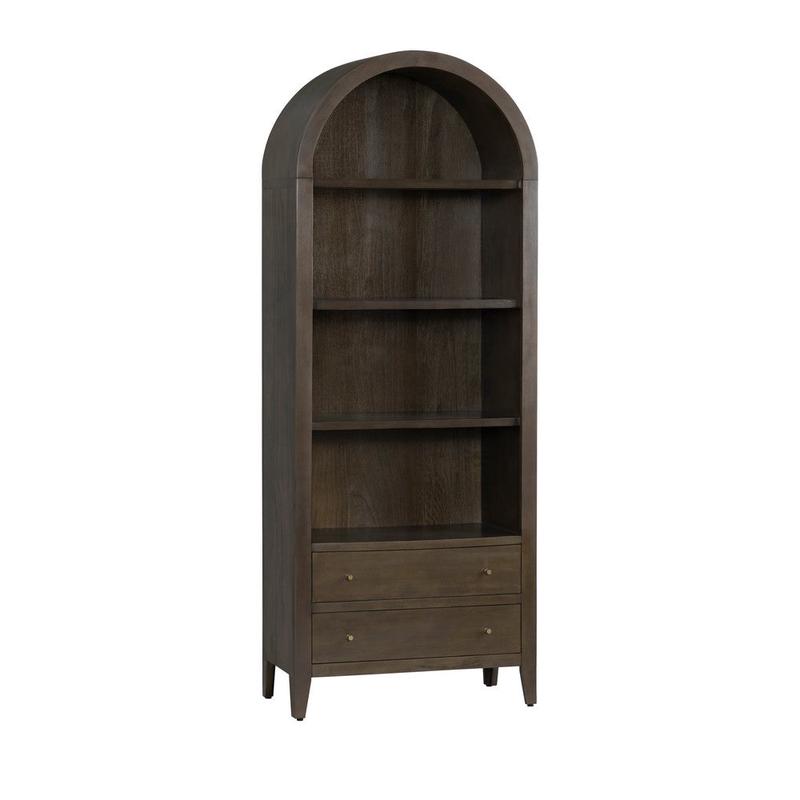 Crestview Bina Etagere Bookcase | 4 Shelves & 2 Drawers | Brown 78\"