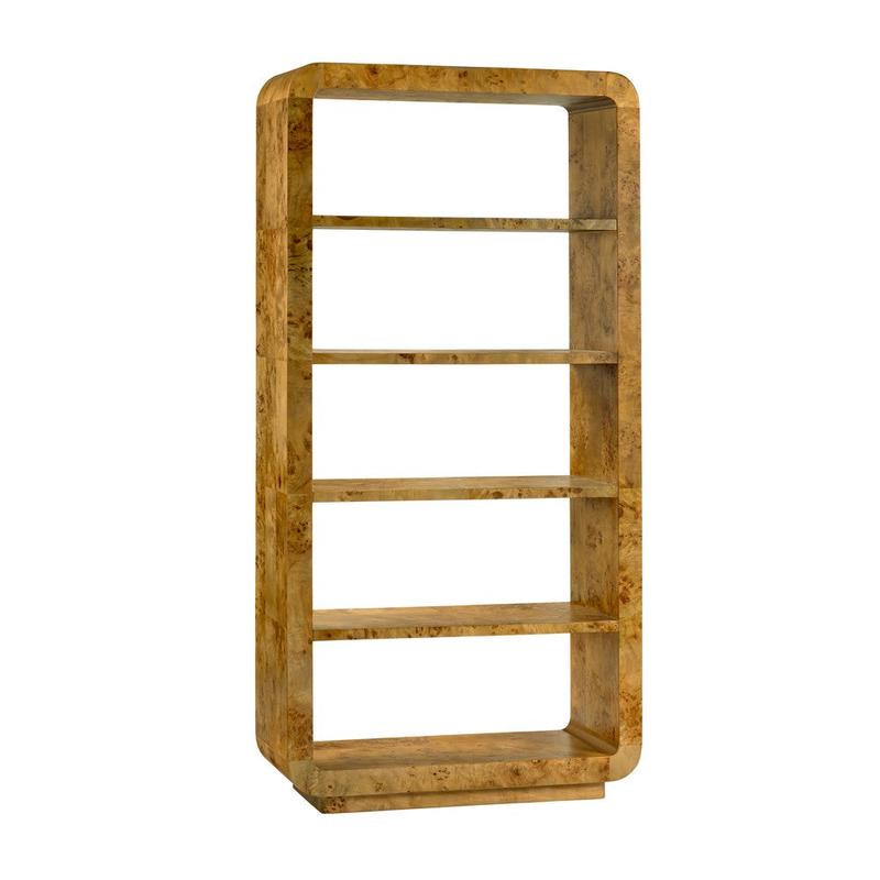Crestview Miny Bookcase Etagere | 4 Shelf | Round Edge | Natural Brown