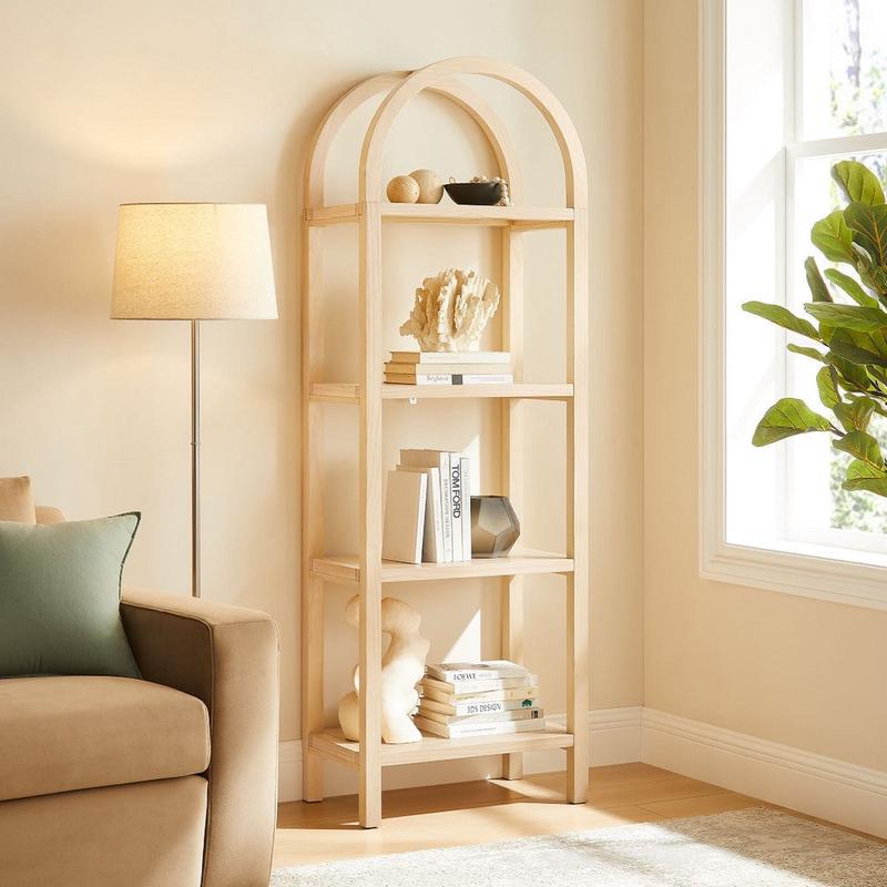 Modway Vexley 72 Inch Tall Narrow Arched Bookshelf Black