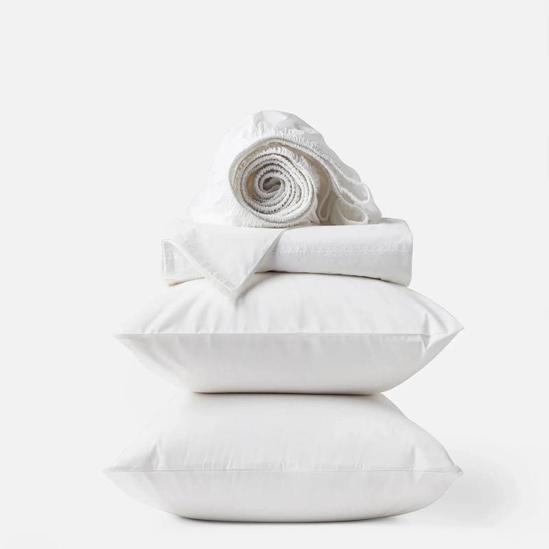 Floret Embroidered Organic Percale Sheet Set