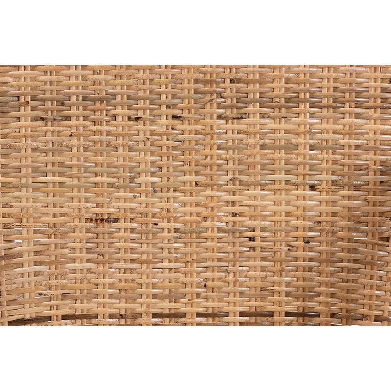 bali & pari Varick Modern Bohemian Natural Brown Finished Rattan Dining Chair
