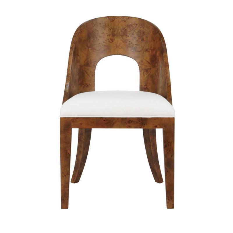 Worlds Away Rafferty Dark Burlwood Dining Chair