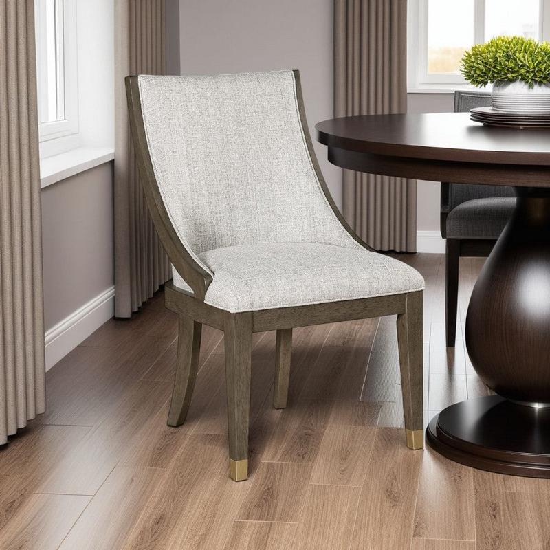 Greta Armchair Set of 2 | Semi Deconstructed Gold Metal | Beige Fabric